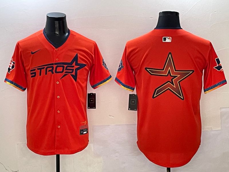 Men Houston Astros Blank Orange Fourth generation Joint Name Nike 2025 MLB Jersey style 7->houston astros->MLB Jersey